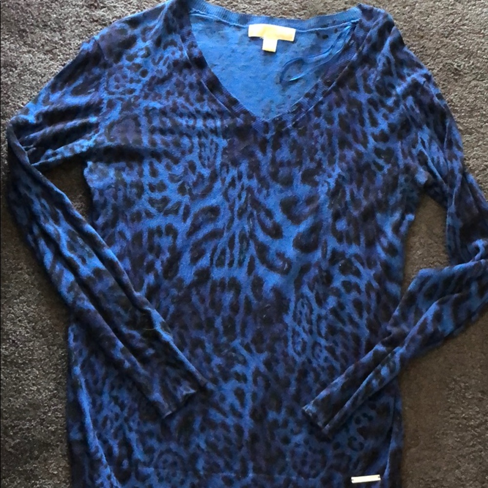 Michael Kors Blue leopard sweater